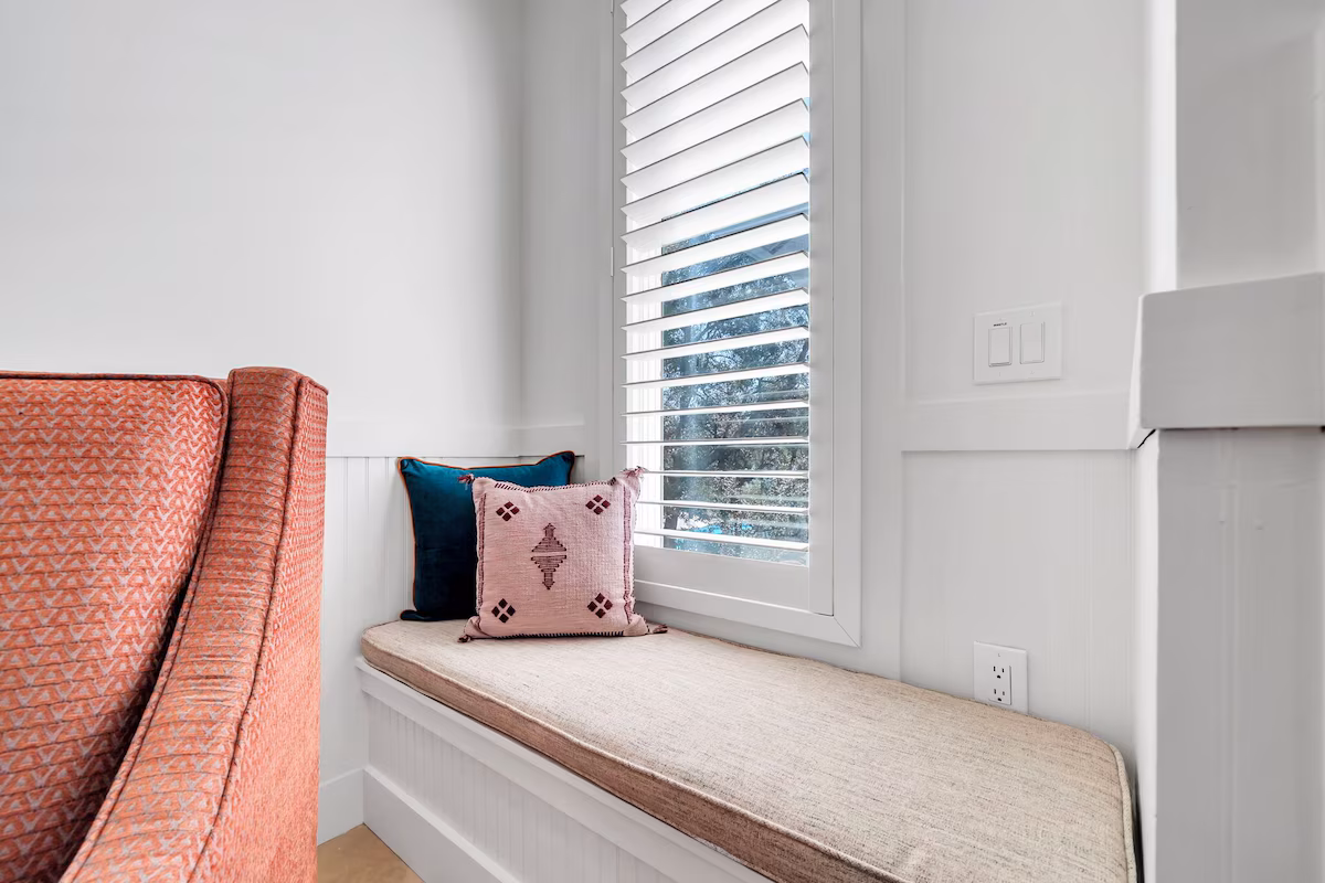 Built-in Bench Seating for Reading--Games, Puzzles, and Playing Cards underneath